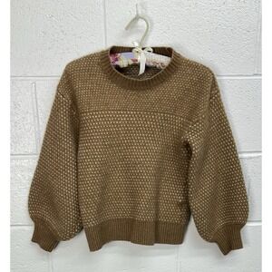 Summersalt The Luxe Mix Cashmere Wool Blend Mix Stitch Balloon Sleeve Sweater XS